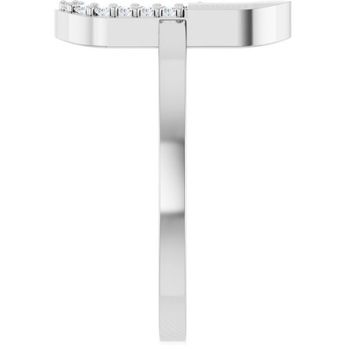 Sterling Silver 1/10 CTW Natural Diamond Paperclip-Style Ring 