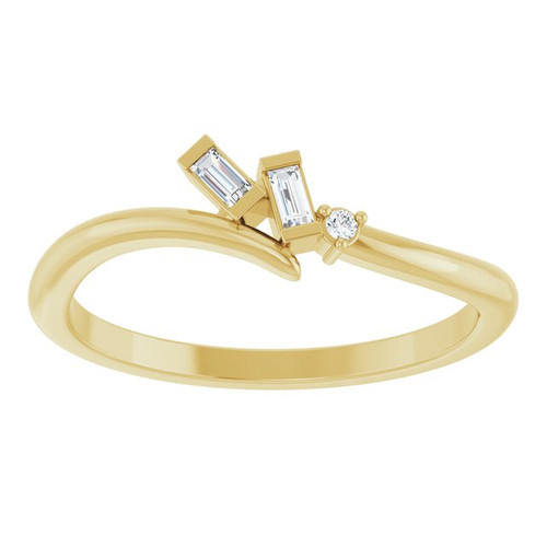 14K Yellow .06 CTW Natural Diamond Bypass Ring