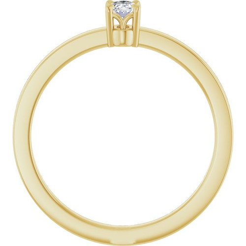 14K Yellow 1/6 CT Lab-Grown Diamond Ring 