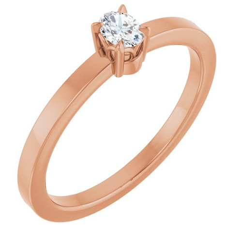 14K Rose 1/6 CT Lab-Grown Diamond Ring 