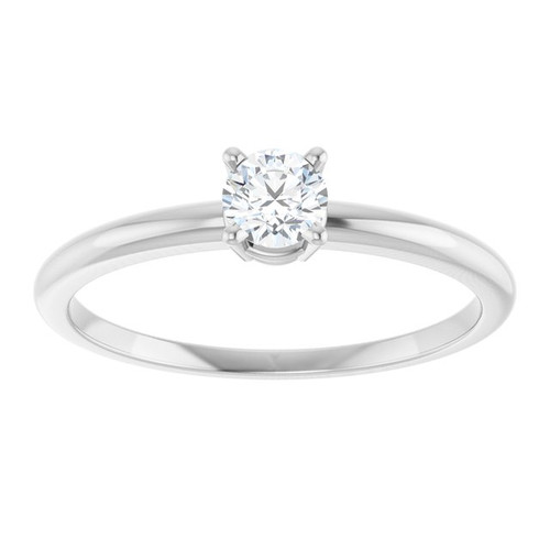 Shop 14 Karat White Gold 0.10 Carat Diamond "April" Youth Birthstone Ring