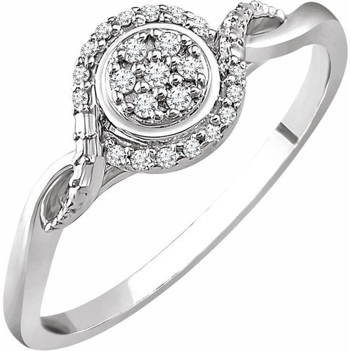 10 Karat White Gold 0.10 Carat Diamond Promise Ring.