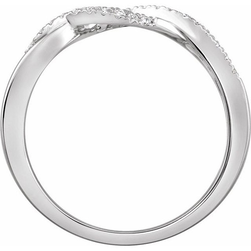 14 Karat White Gold 0.17 Carat Diamond Criss-Cross Ring.