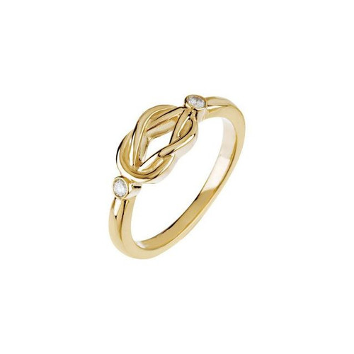 Diamond Ring in 14 Karat Yellow Gold .06 Carat Diamond Knot Ring