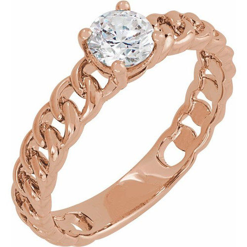 14K Rose 1/2 CT Lab-Grown Diamond Solitaire Ring
