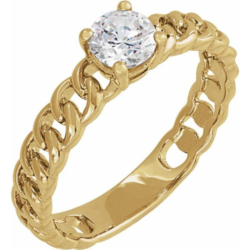 14K Yellow 1/2 CT Lab-Grown Diamond Solitaire Ring
