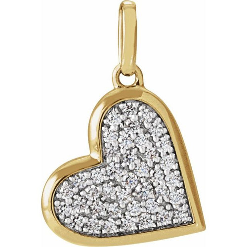 14K Yellow 1/4 CTW Natural Diamond Heart Pendant