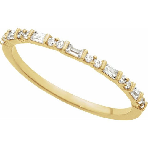 14K Yellow 1/5 CTW Natural Diamond Stackable Ring