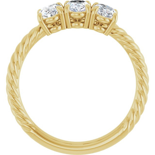 14K Yellow 3 CTW Lab-Grown Diamond Three-Stone Ring