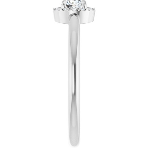 Sterling Silver 1/4 CTW Natural Diamond French-Set Halo-Style Ring 
