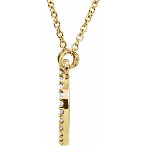 14 Karat Yellow Gold Lab Grown Circle Necklace 1/8 CTW, 16 Inch - $947