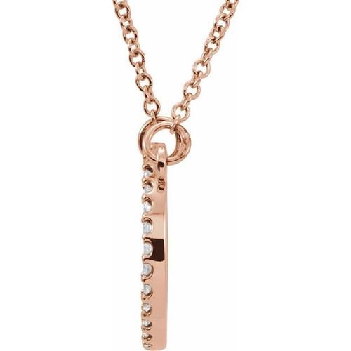 14 Karat Rose Gold Lab Grown Circle Necklace 1/8 CTW, 16 Inch - $908