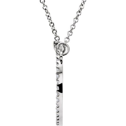 14 Karat White Gold Lab Grown Circle Necklace 1/5 CTW, 16 Inch - $1,018
