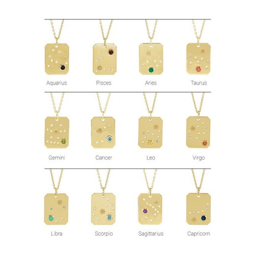 Sterling Silver Natural Green Chrysoprase & Natural Diamond Libra Constellation Necklace 0.01 CTW, 16-18 Inch - $193