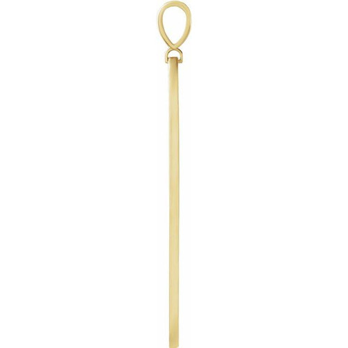 14K Yellow .0025 CT Natural Diamond Arrow Bar Pendant 