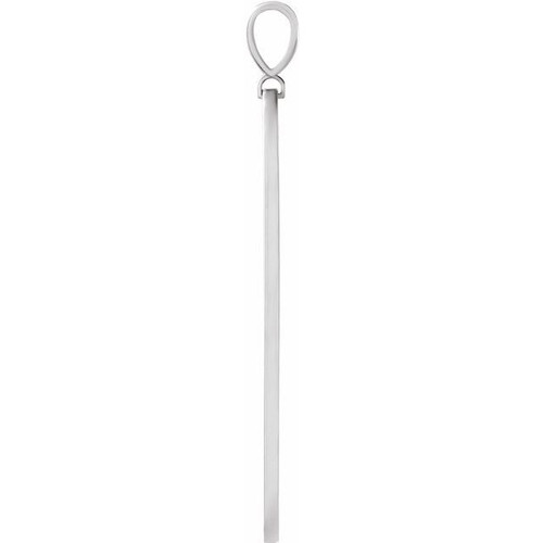 14K White .0025 CT Natural Diamond Arrow Bar Pendant 