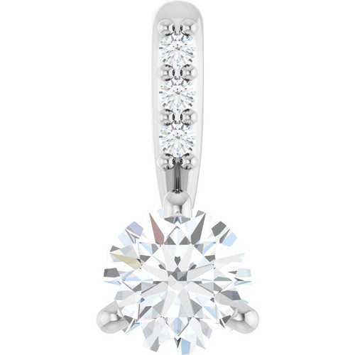 Sterling Silver 1/4 CTW Natural Diamond Pendant