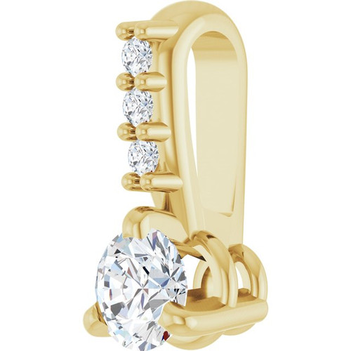 14K Yellow 1/10 CTW Natural Diamond Pendant