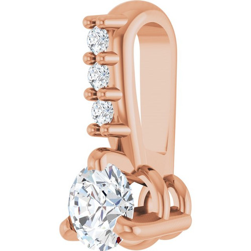 14K Rose 1/10 CTW Natural Diamond Pendant