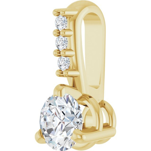 14K Yellow 1/5 CTW Natural Diamond Pendant