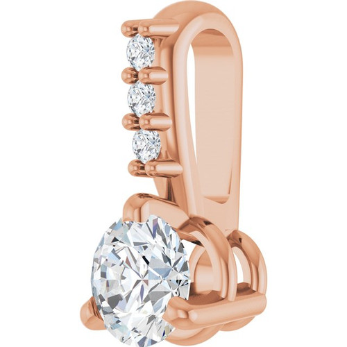 14K Rose 1/5 CTW Natural Diamond Pendant