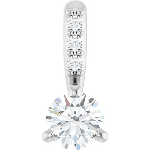14K White 1/5 CTW Natural Diamond Pendant