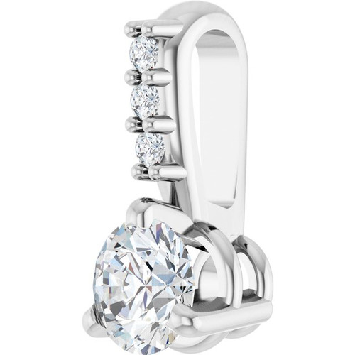 14K White 1/5 CTW Natural Diamond Pendant