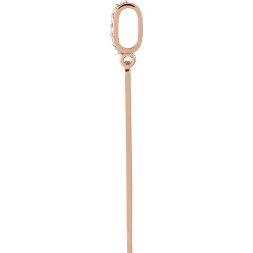 14K Rose .05 CTW Natural Diamond Engravable Bar Pendant
