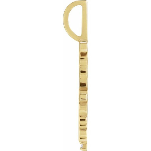 14K Yellow .015 CT Natural Diamond Fearless Pendant