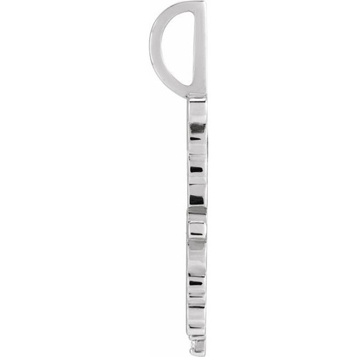 14K White .015 CT Natural Diamond Fearless Pendant