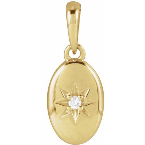 14K Yellow .015 CT Natural Diamond Star Pendant