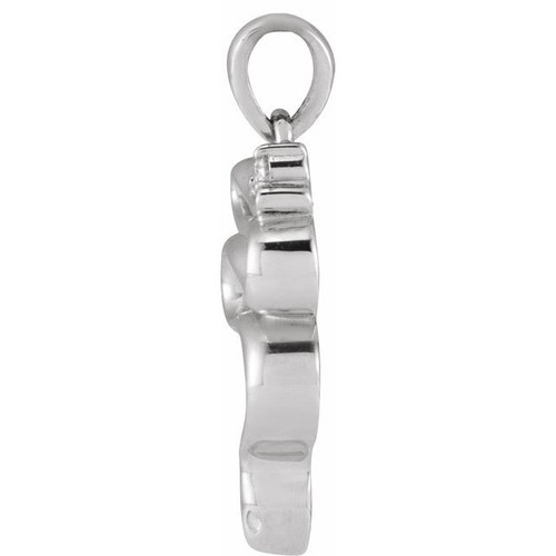 14K White .03 CTW Natural Diamond Serpent Pendant