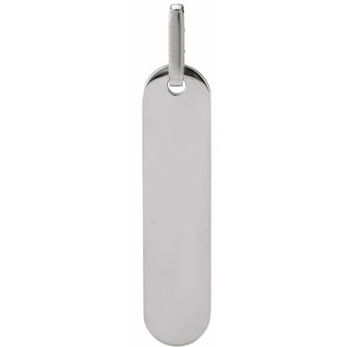 Sterling Silver .05 CTW Natural Diamond Engravable Bar Pendant
