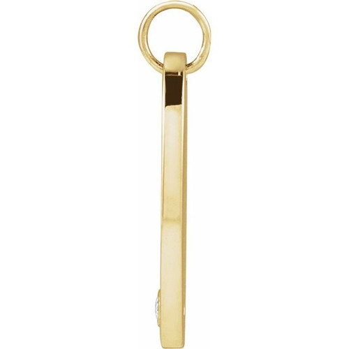 14K Yellow .015 CT Natural Diamond Engravable Pendant