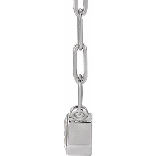 14 Karat White Gold Lab Grown Moissanite Necklace 16 Inch, 7x7mm - $1,318