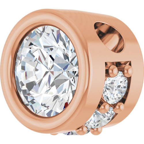 14K Rose 1/4 CTW Natural Diamond Hidden Halo Pendant 