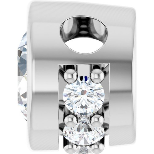 14K White 1/4 CTW Natural Diamond Hidden Halo Pendant 
