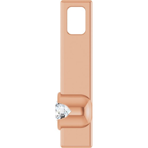 14K Rose 1/10 CTW Natural Diamond Bar Pendant