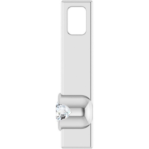 Sterling Silver 1/10 CTW Natural Diamond Bar Pendant