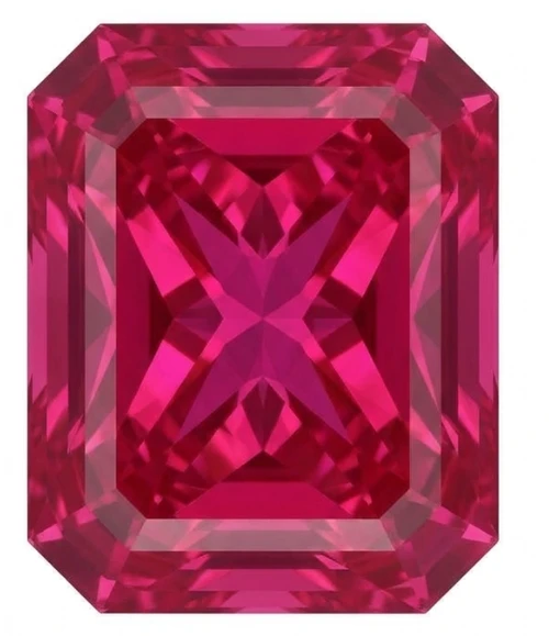 Chatham Lab Created Fuchsia Pink Sapphire Gemstone – Emerald Radiant Cut – GEM Grade