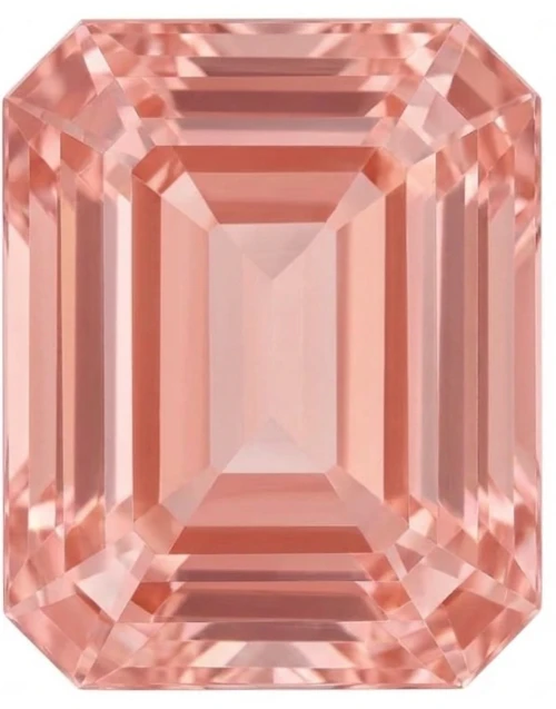 Chatham Lab Created Light Orangish Pink Padparadscha Sapphire Gemstone – Emerald Cut – GEM Grade