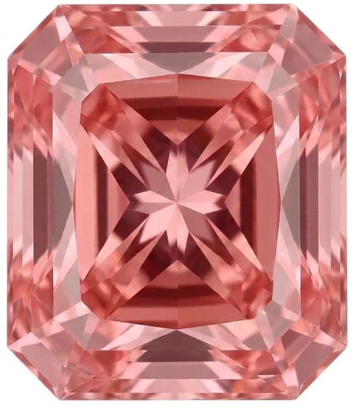 Chatham Lab Created Light Orangish Pink Padparadscha Sapphire Gemstone – Emerald Radiant Cut – GEM Grade