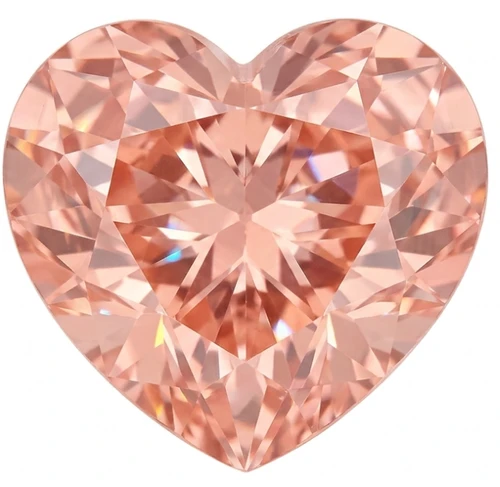 Chatham Lab Created Light Orangish Pink Padparadscha Sapphire Gemstone – Heart Cut – GEM Grade