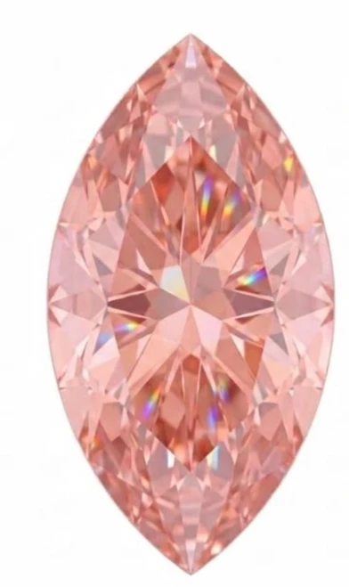 Chatham Lab Created Light Orangish Pink Padparadscha Sapphire Gemstone – Marquise Cut – GEM Grade