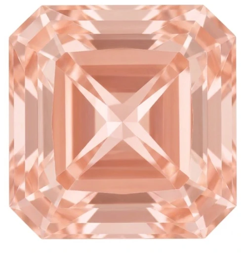 Chatham Lab Created Light Orangish Pink Padparadscha Sapphire Gemstone – Square Radiant Cut – GEM Grade