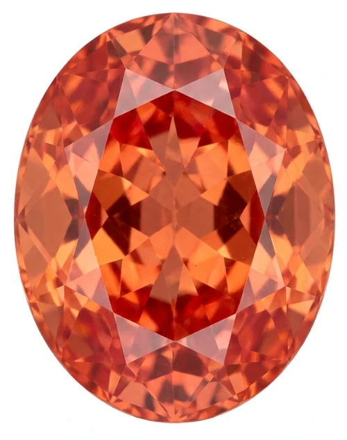 Chatham Lab Created Intense Orangish Red Padparadscha Sapphire Gemstone – Oval Cut – GEM Grade