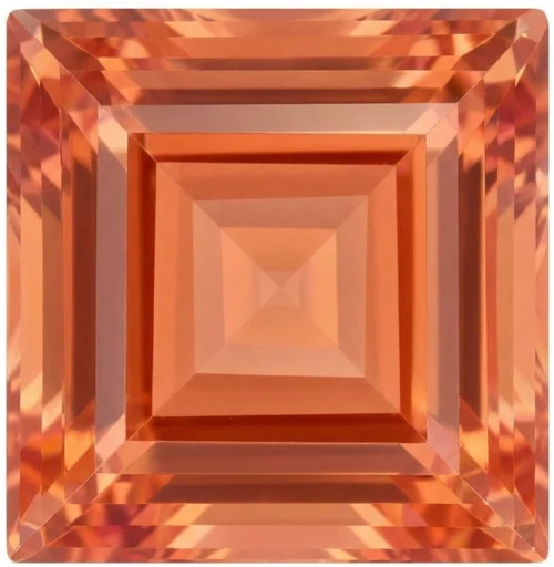 Chatham Lab Created Intense Orangish Red Padparadscha Sapphire Gemstone – Step Cut – GEM Grade