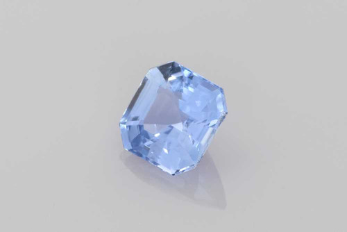 1.24 Carat Asscher Cut Blue Sapphire Gemstone – Light