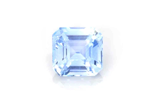 Asscher Cut Blue Sapphire Gemstone – Pale – 3.5 Carat, GIA Certified