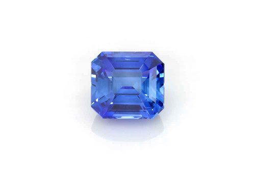 Asscher Cut Blue Sapphire Gemstone 2.04 Carat Vivid Intense